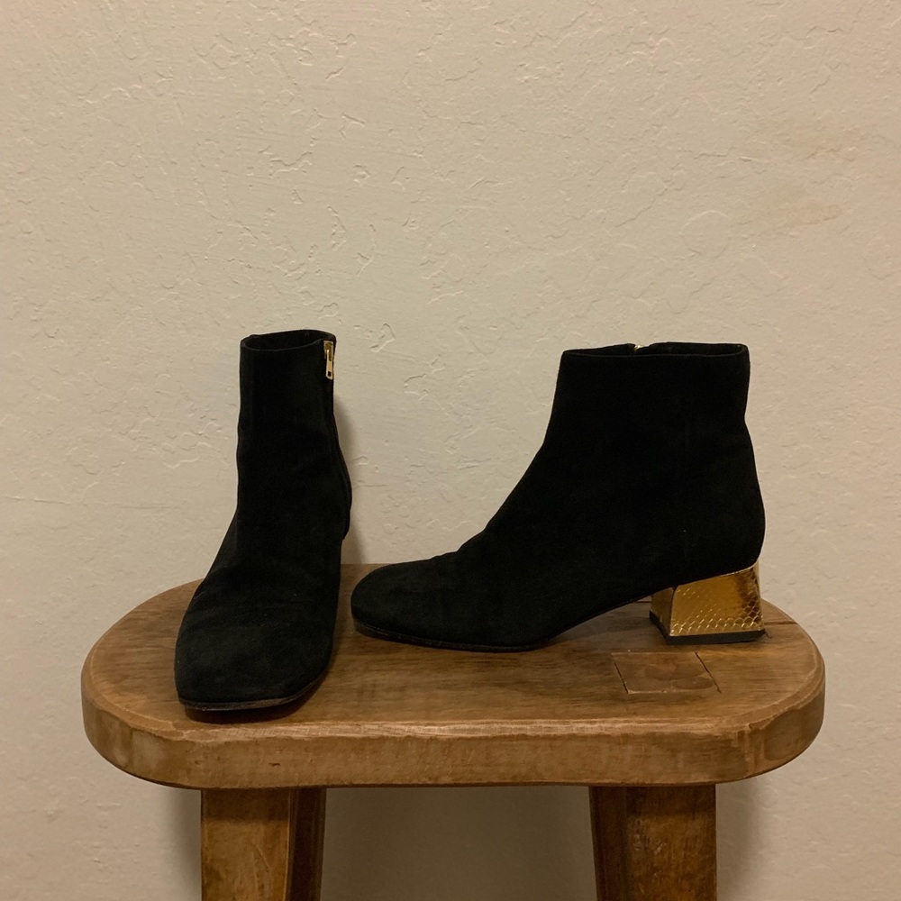 Marni black suede ankle boot